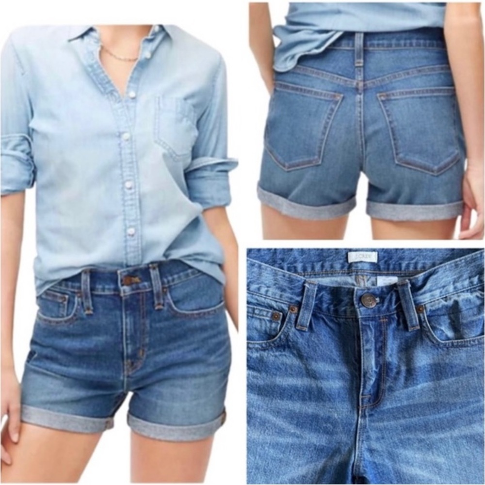 J Crew Cuffed Denim Shorts Size 27